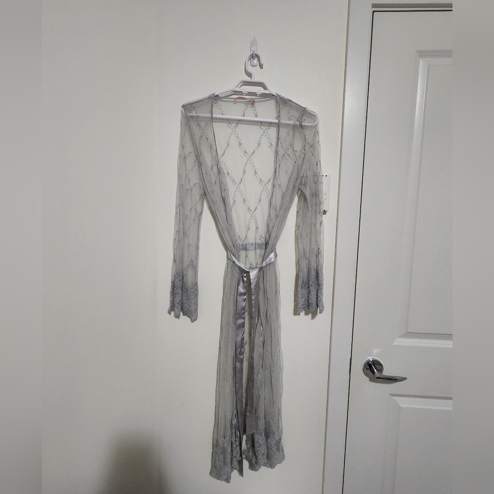 La Vie En Rose Sheer Kimono Robe XS/S